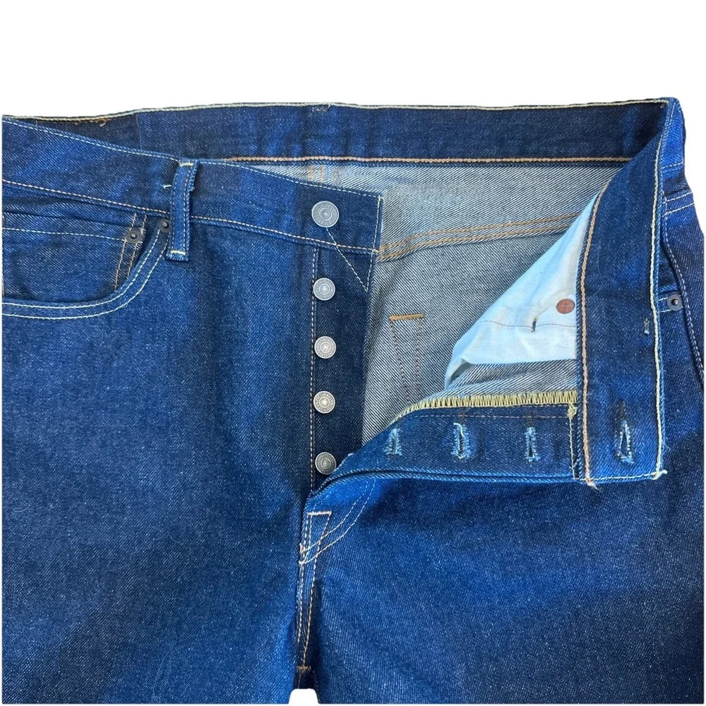 Levi 501 Men's Jeans 34x29 Dark Blue Straight Button Fly The Rose PC9-00501-2331